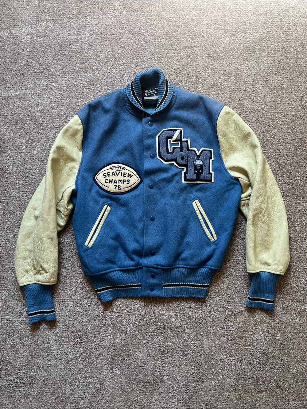 VTG ‘78 Corona del Mar High School Baby Blue Letterman Jacket